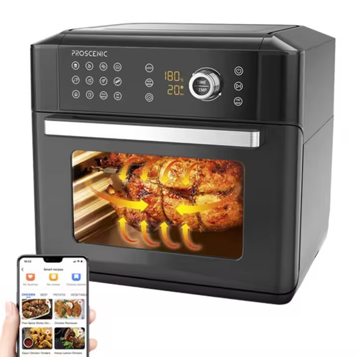 Proscenic T31 Horno Freidora de Aire 15L , Horno de Aire Digital de con Circulación de Aire Rápida, Pantalla Táctil LED y Control de APP/ALEXA, 12 Modos Preestablecidos, 100+ Recetas en Línea, Freidora de Aire Caliente 1700W - 1
