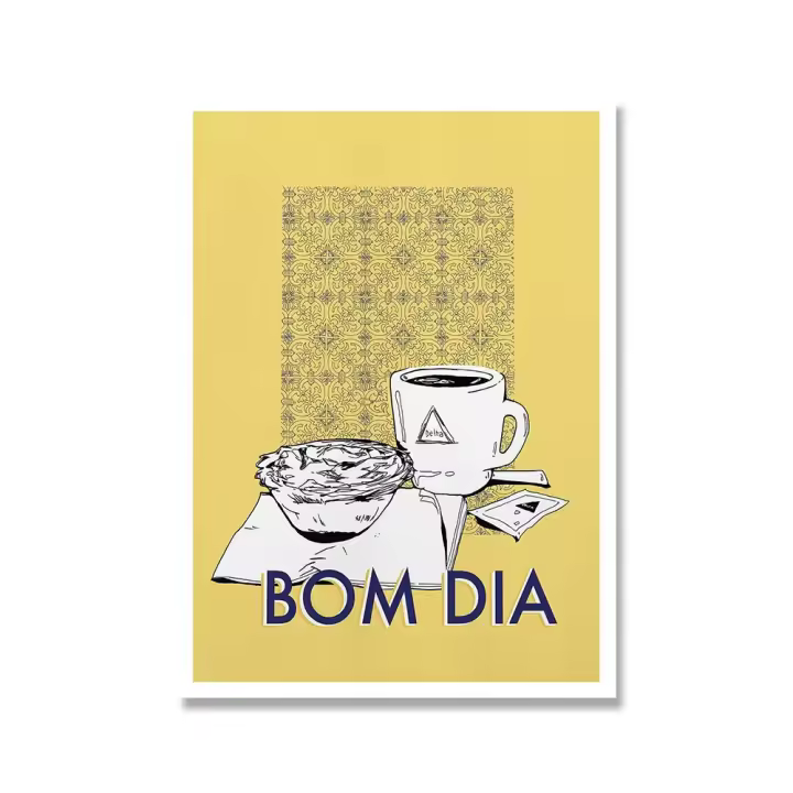 Arte De Pared De Café Bom Dia Portugal En Lienzo Para Cocina Decoración Minimalista De Comida Para Sala De Estar - 1
