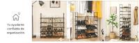 SONGMICS Estante zapatero, Estante para Zapatos de 10 niveles, Diseño bricolaje, Ahorro de espacio, para cocina dormitorio sala de estar, 45 x 30 x 174 cm, Gris/Negro - details 1