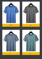Camiseta Deportiva De Verano Para Hombres Transpirable Y Ligera Con Manga Corta Tejido De Poliéster Y Spandex Secado Rápido Moda Natural Simple - details 6