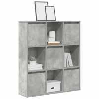 vidaXL Estantería de madera de ingeniería 89x24x101,5 cm en color Roble artisan/Gris hormigón/Negro y más | almacenamiento funcional diseño moderno para baño dormitorio sala - details 1