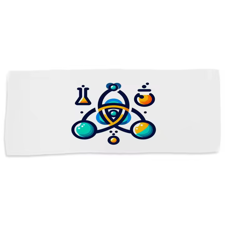 MERCHANDMANIA TOALLA MEDIANA GIMNASIO ABSORBENTE logo profesional cientifico ciencia suave con bolsita - 1