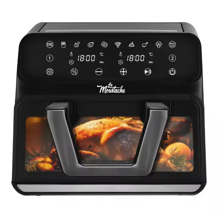 LA MOUSTACHE Freidora de Aire Caliente 9L Sin Aceite - Cesta Convertible 2 en 1 + Ebook de Recetas - 1