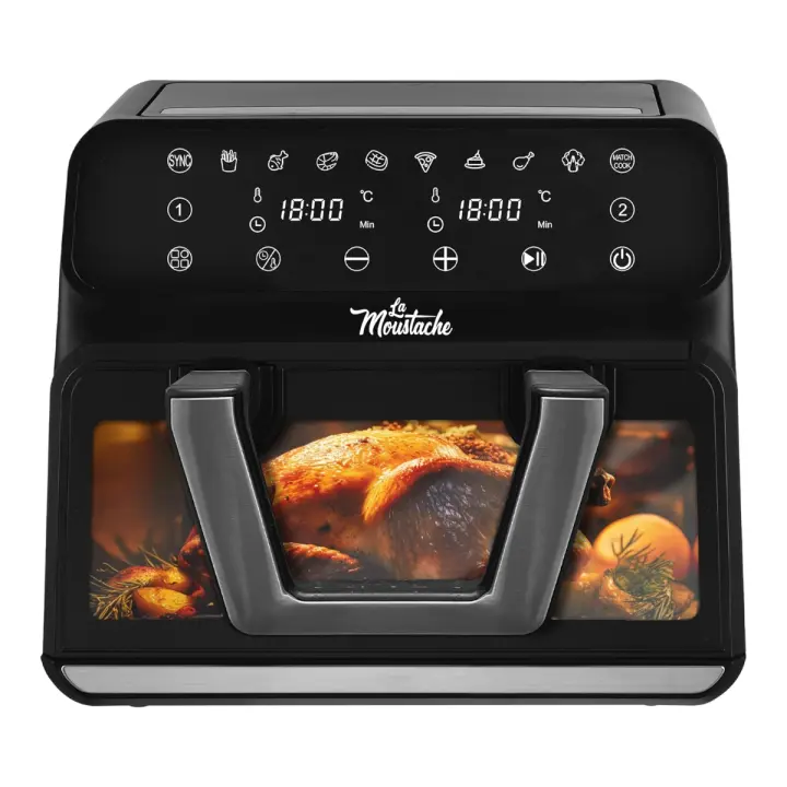 LA MOUSTACHE Freidora de Aire Caliente 9L Sin Aceite - Cesta Convertible 2 en 1 + Ebook de Recetas - 1