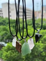 Set De 5 Collares De Piedra Natural Y Cristal Para Mujer Forma De Corazón Amehtysts Opal Azul Colgante Pendulum Choker Fashion Unisex - details 3