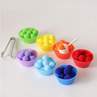 Juego De Aprendizaje Sensorial Montessori Para Niños Juguete De Coloración Y Alineación 78 Piezas Set De Pompom Para Niños De Preescolar Y Jóvenes - details 6