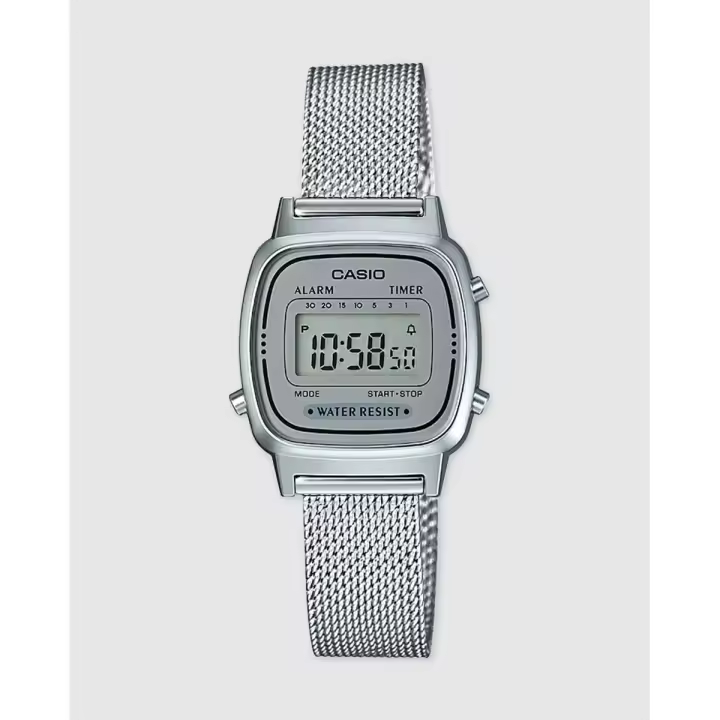 Elegante reloj Casio LA670WEM-7 con correa de malla de acero: retro y sofisticado - 1