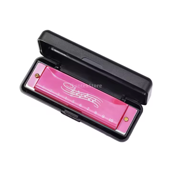 Harmonica Con 10 Agujeros Organófono Práctico Instrumento Musical Para Principiantes Y Niños Actividades De Escenario Y Fiesta - 1