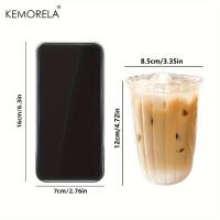 4/6PCS Vaso De Cocktail Transparente Con Rayas Verticales Para Café Latte Jugo Agua Whiskey Vidrio Ecológico Para El Hogar - details 1