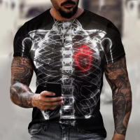 Camiseta De Terror Con Esqueleto 3D Para Hombres Y Mujeres Moda Oversize Manga Corta Camisetas De Calle Para Niños Ropa Top - details 9