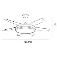 BEL AIR HOME - Ventilador de techo ORION con motor DC 6 Aspas Luz Led 72W y 132 cm de diámetro - details 9