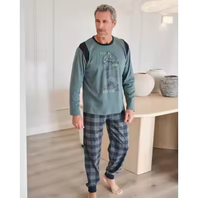 Pijama Hombre Invierno P751308 Verde Massana - 1