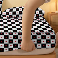 Sábana Ajustada Moderna Y Simple En Color Mate Con Diseño De Corazón Geométrico Para Dormitorio Sin Almohadillas Incluidas - details 4