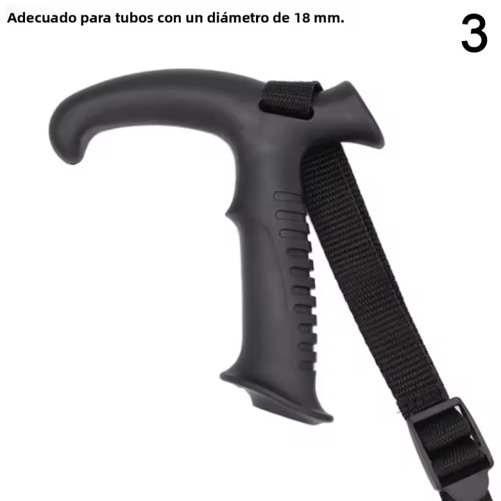 Adaptador De Manillar De Monopod Para Bastón De Caminar 18/20/22mm Cabeza De Monopod Converter De Agarre De Palo De Trekking Negro Material Plástico - 1
