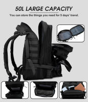 Mochila táctica de viaje para hombre, bolsa de gran capacidad, impermeable, para deportes al aire libre, multifuncional, 50L - details 2