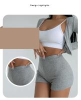 Shorts De Running Para Mujer HELIAR Cintura Alta A-line Delgados De Punto Estilo Casual Verano Slim Bodycon Trousers - details 4