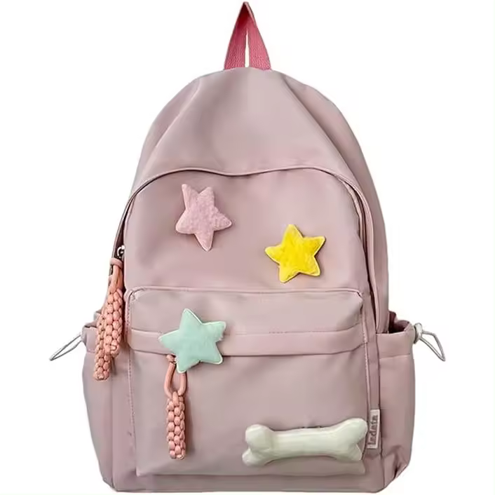 Mochila para Niños Bonita y Bonita PARA EL Campus de Color Sólida en Nailon - 1