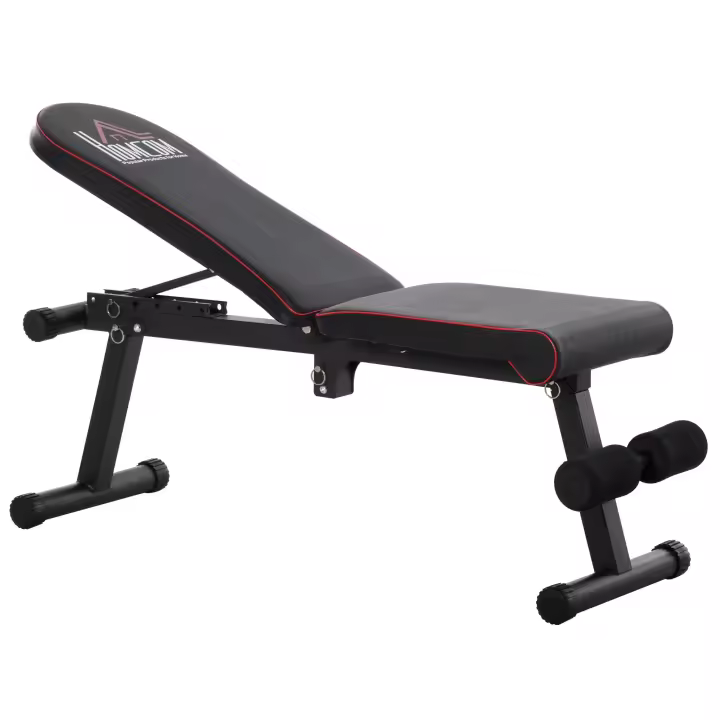 HOMCOM Banco de Musculación Plegable Banco de Pesas con Altura Ajustable y Respaldo Inclinable en 6 Posiciones Banco de Abdominales para Fitness Entrenamiento Carga 150 kg Negro - 1