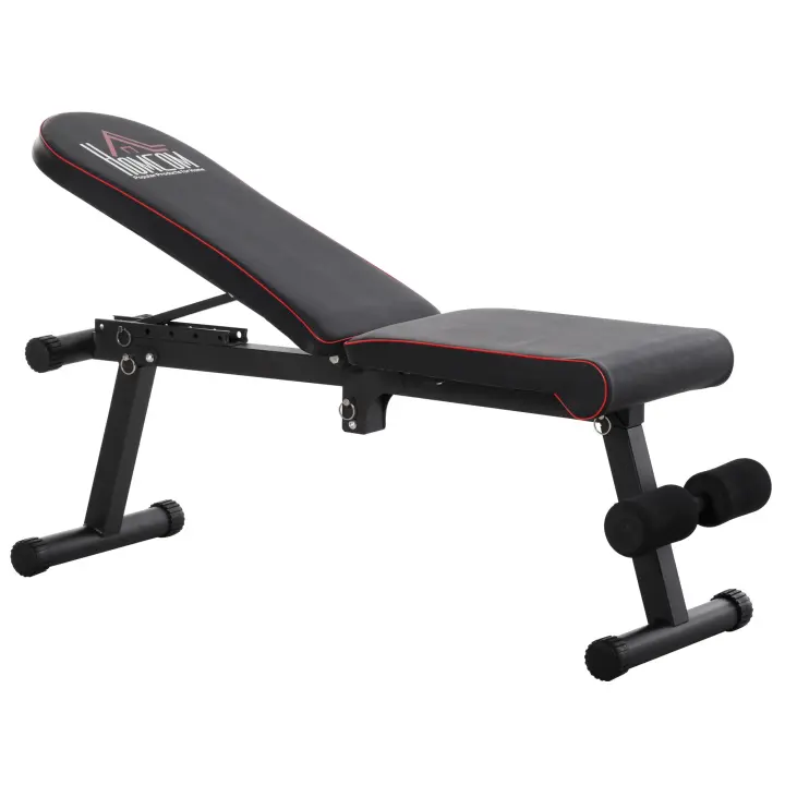 HOMCOM Banco de Musculación Plegable Banco de Pesas con Altura Ajustable y Respaldo Inclinable en 6 Posiciones Banco de Abdominales para Fitness Entrenamiento Carga 150 kg Negro - 1