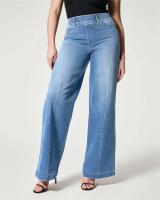 Jeans De Pierna Ancha Para Mujer Con Cintura Elástica Moda Chic Pantalones Casuales Cómodos Para Comerse Casualidad Denim - details 3