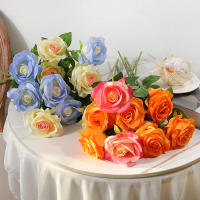 5/10Pcs Bouquet De Flores Artificiales Rosa Para Decoración De Hogar Y Habitaciones Decoración De Boda Regalo De Día De San Valentín Adorno De Vaso Falso - details 7