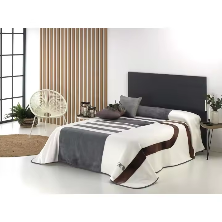 Manta Terciopelo Invierno MORA Harmony N09 Gris - 1