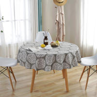 Mantel Redondo De Lino Lavable Para Comedor Interior Y Exterior Decorativo De 47/59/39 Pulgadas Material Poliéster/Celulosa - details 9