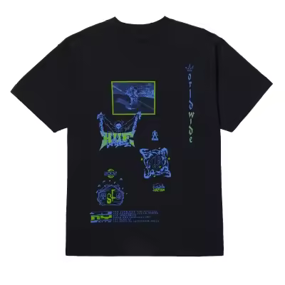 Camiseta HUF Zine S-S Washed Tee Negra washed TS02172-WABLK - 1