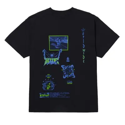 Camiseta HUF Zine S-S Washed Tee Negra washed TS02172-WABLK - 1