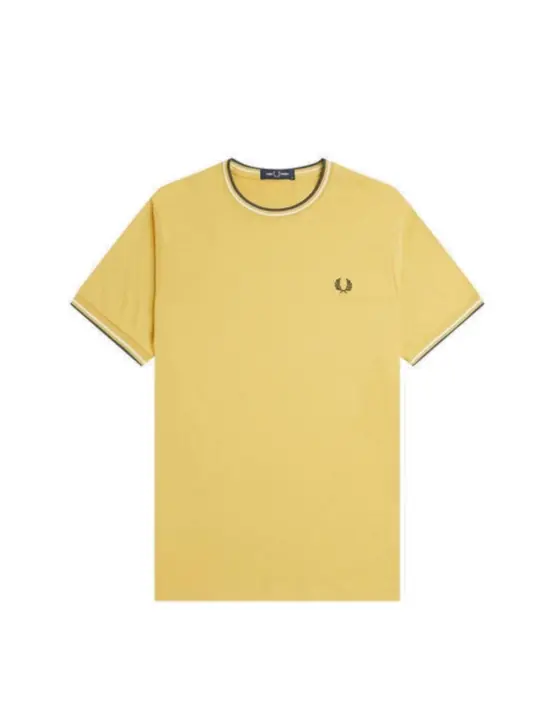 Camiseta Fred Perry Twin Tipped Hombre Amarillo - 1