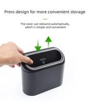 Bandeja De Basura Portátil Para Coche Con Tapa Y Organizador Multifuncional Plegable Caja De Almacenamiento Para Automóvil Material Plástico Forma Redonda - details 3
