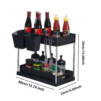 Organizador De Baño Y Cocina Colgante Con Gancho Y Cesta Deslizante Ecológico Para Optimizar Espacio Debajo Del Grifo - details 1