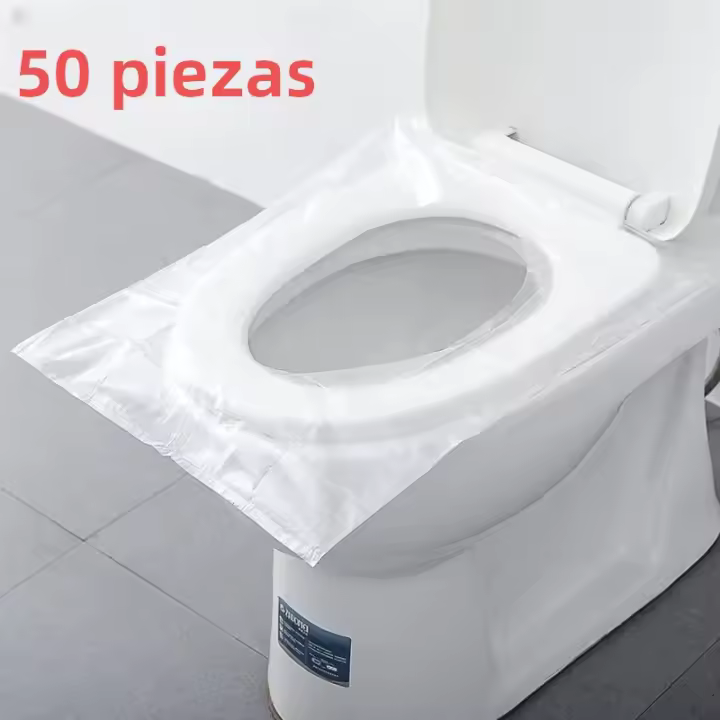 50pcs Cubierta De Inodoro Desechable Portátil Viaje Seguro Almohadilla De Asiento De Baño Impermeable Suministros De Baño - 1