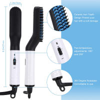 Peine Multifuncional Para Barba Y Cabello Hombre Ajustable a 200°C Cepillo De Pelo Eléctrico Estilo Herramienta De Cuidado Del Cabello - details 4