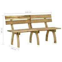 vidaXL Banco de jardín madera pino impregnada 160 cm - details 6