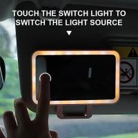 Espejo De Mano Para Coche Con LED Y Ajuste Tridimensional Espejo De Maquillaje Para Mujer Ultrafino Visera Solar De Coche - details 10