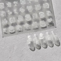 Hoja De Tela De Encaje Kawaii 5D Para Arte De Uñas Estilo Japonés Rosa Blanca Accesorios De Manicura DIY Decoraciones Para Uñas - details 3