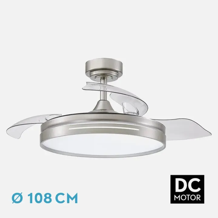 Ventilador Dc 72w Micenas Niquel 3asp y mando a distancia - 1