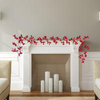 Vine Artificial De Frutas Rojas 72 Cabezas 1.95m Para Decoración Navideña En Casa Suministros De Fiesta Fondo De Pared Guirnalda De Navidad - details 4