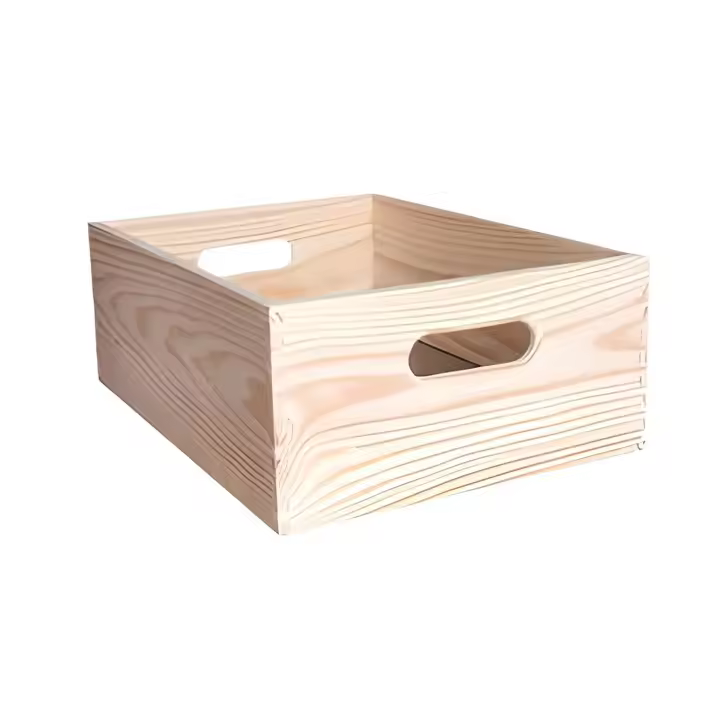 Caja de almacenaje apilable pino macizo 60x40x15cm - 1