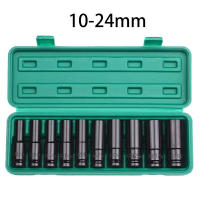 Juego De 10 Piezas De Rodilleras De 6 Puntos 1/2 Pulgada Tamaños Métricos De 8 a 24 Mm Acero Carbono Caja De Almacenamiento Dura Para Mecánicos - details 9