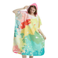 Poncho Toalla Rápida De Secado Microfibra Para Playa Y Natación Robe De Baño Para Adultos Con Capucha Toalla De Natación - details 4