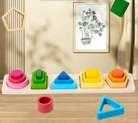 Juguetes De Madera Montessori Para Bebés Sorteo Y Pila De Formas Y Colores Juego De Enseñanza Temprana Para Niños De 1 a 6 Años - details 0