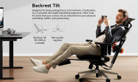 NEWTRAL NT002 Silla Ergonómica con Soporte Lumbar Adaptable y Reposapiés, Respaldo Ajustable en 4 Ángulos de Reclinación, Reposabrazos, Reposacabezas, 5 Posiciones de Bloqueo, Base de Aleación de Aluminio - Versión Pro - details 0