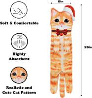 Divertidos Gatos Toallas de Mano Suspendible- Decoración Gato Baño Cocina - Toalla Absorbente Animal Regalos Navidad Cumpleaños Amigo Invisible-Regalos Originales Graciosos Mujer Amantes de Los Gatos - details 0