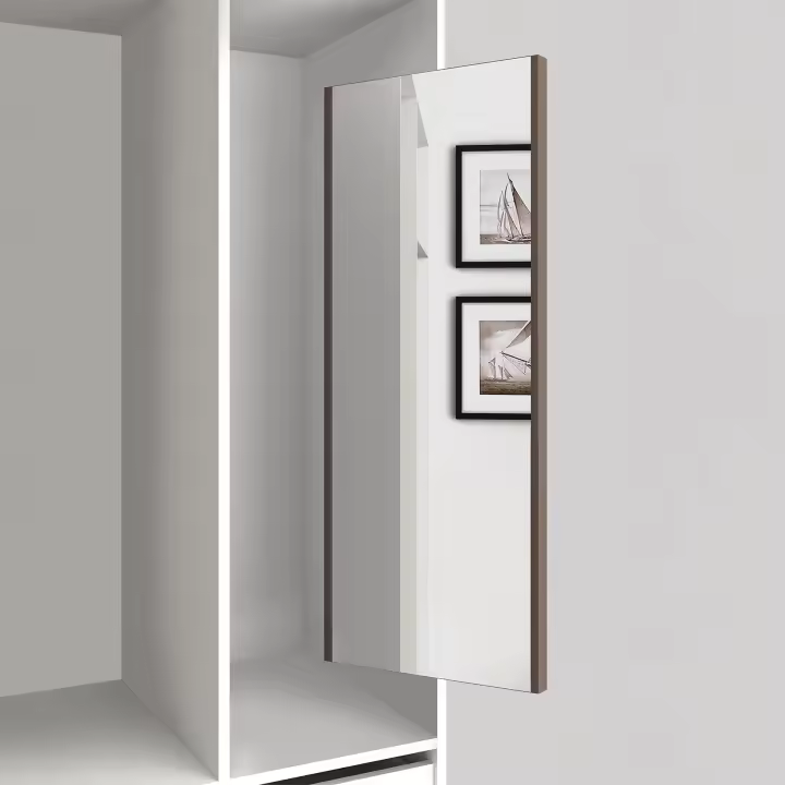 Espejo extraíble para interior de armario, acero y plástico y cristal, pintado moka - 1