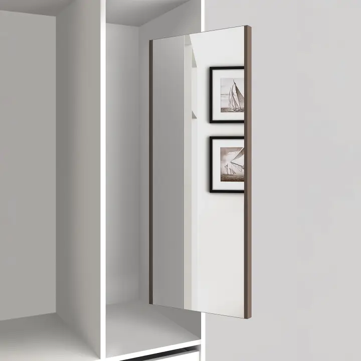 Espejo extraíble para interior de armario, acero y plástico y cristal, pintado moka - 1