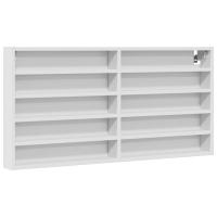 vidaXL Vitrina de madera de ingeniería 100x8,5x50 cm Blanco, Negro, Roble Sonoma Mueble Almacenaje Estantería para Oficina, Estudio, Dormitorio Estantería/Librería/ mueble de Almacenamiento - details 4