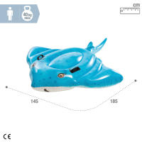 INTEX - Flotador hinchable, 145x185 cm, Diseño raya, Incluye parche reparación, Con 2 asas de sujeción, 2 cámaras de aire, Colchonetas de piscina, Hinchables playa, Juguete agua - details 3