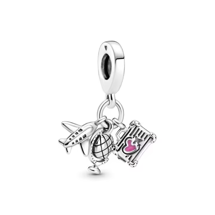 Charm Colgante Pandora Avión, globo y maleta con esmalte rosa 799435C01 PANDORA Raíz Joyas de Plata Joyas Pandora MUJER inicio Charm Pandora Mujer Pandora Original - 1